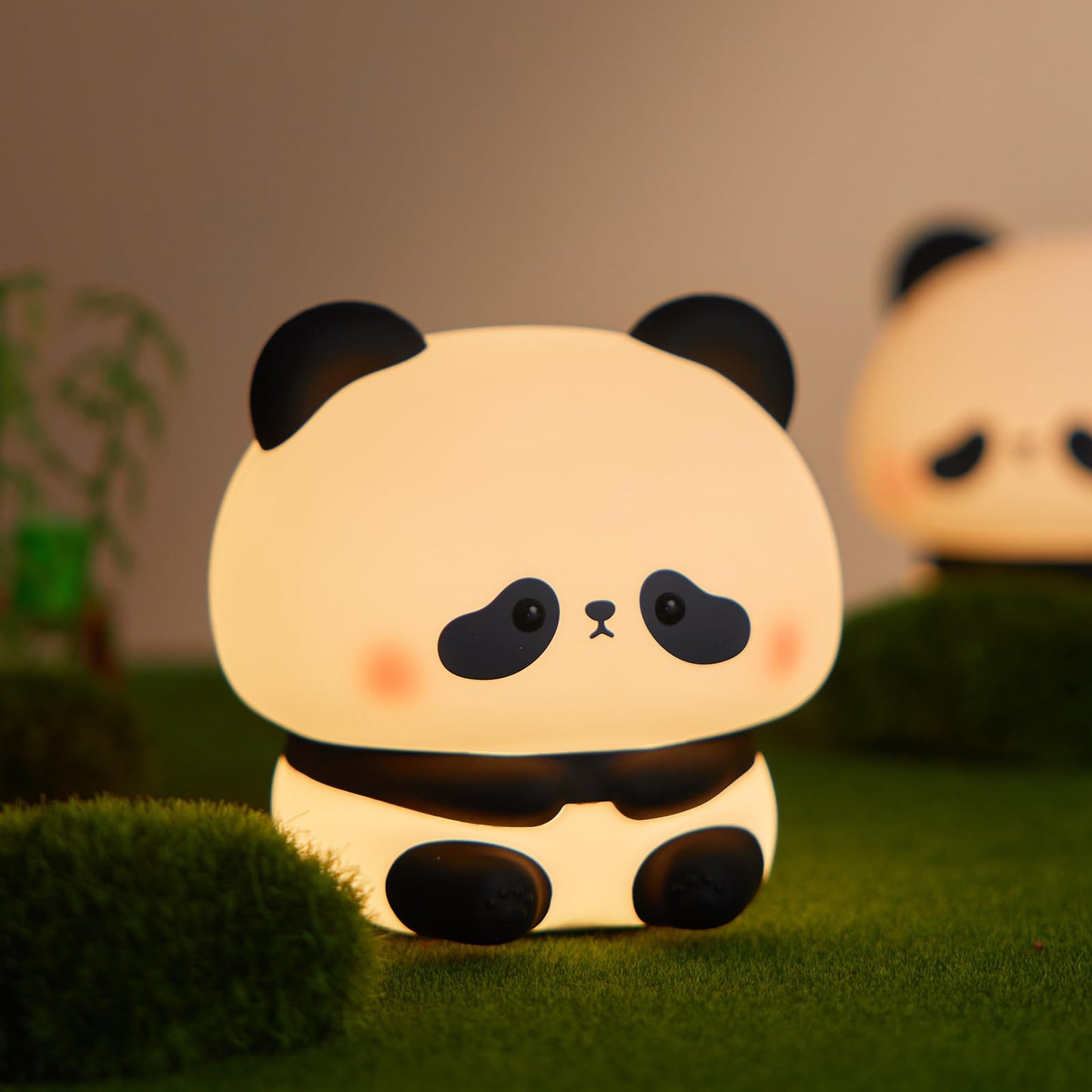 Panda Night Light, Silicone Lamp, Nursery Decor, Kids Sleep Light, Dimmable LED Lamp, Cute Room Decor, Rechargeable Night Light, Baby Shower Gift.