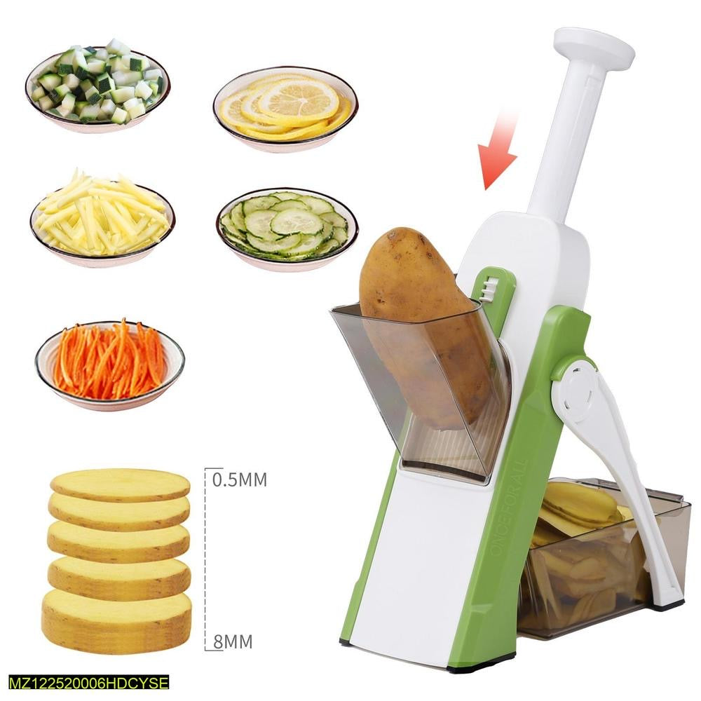 Medoline 5-in-1 Professional Safe Vegetable Slicer & Mandoline Chopper – Adjustable Thickness for Salads, Fries & Veggies | Safe-Slice Technology 🥕🍟