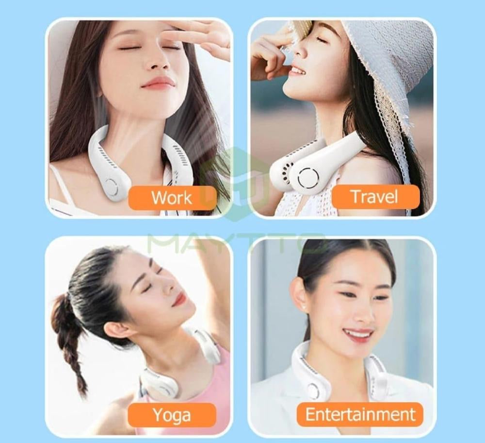 X5 Professional Leafless Hanging Neck Fan – 360° Cooling Portable Wearable Fan | Bladeless, USB Rechargeable & Ultra-Quiet for Sports, Travel & Outdoor
