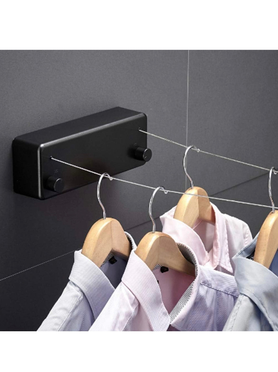 Premium Retractable Indoor Clothesline – Wall-Mounted Invisible Laundry Drying Rack | Space-Saving Heavy-Duty Stainless Steel String 🧥✨