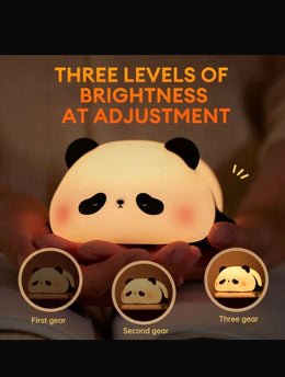 Panda Night Light, Silicone Lamp, Nursery Decor, Kids Sleep Light, Dimmable LED Lamp, Cute Room Decor, Rechargeable Night Light, Baby Shower Gift.