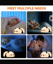 Panda Night Light, Silicone Lamp, Nursery Decor, Kids Sleep Light, Dimmable LED Lamp, Cute Room Decor, Rechargeable Night Light, Baby Shower Gift.