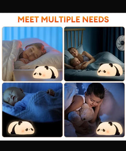 Panda Night Light, Silicone Lamp, Nursery Decor, Kids Sleep Light, Dimmable LED Lamp, Cute Room Decor, Rechargeable Night Light, Baby Shower Gift.