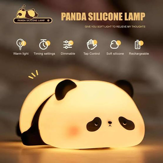 Panda Night Light, Silicone Lamp, Nursery Decor, Kids Sleep Light, Dimmable LED Lamp, Cute Room Decor, Rechargeable Night Light, Baby Shower Gift.