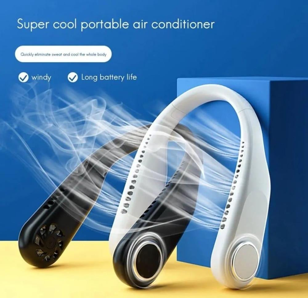 X5 Professional Leafless Hanging Neck Fan – 360° Cooling Portable Wearable Fan | Bladeless, USB Rechargeable & Ultra-Quiet for Sports, Travel & Outdoor
