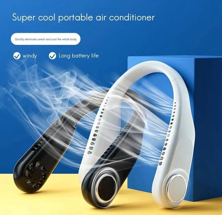 X5 Professional Leafless Hanging Neck Fan – 360° Cooling Portable Wearable Fan | Bladeless, USB Rechargeable & Ultra-Quiet for Sports, Travel & Outdoor