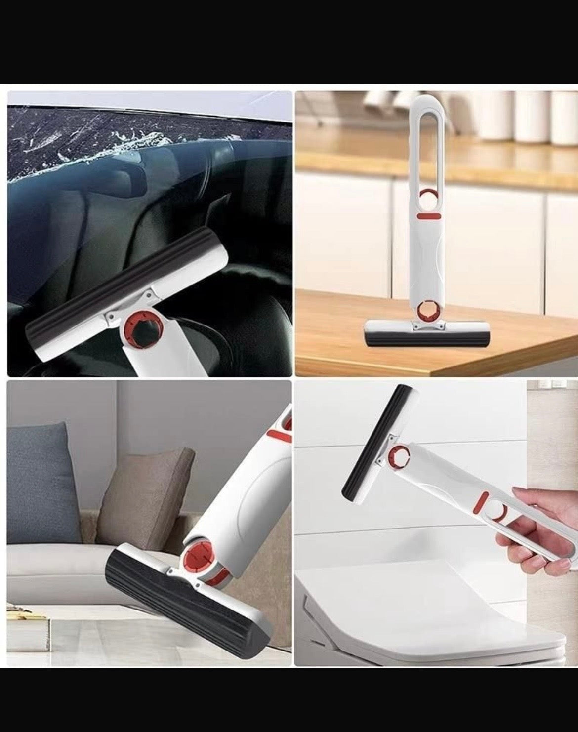 Portable Mini Squeeze Mop Hand Free Self Squeezing Small Mop for Kitchen, Glass, Car Windows & Desktops | Lightweight & Space-Saving 🧽✨