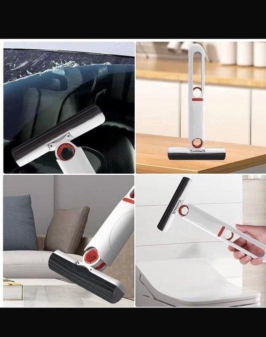 Portable Mini Squeeze Mop Hand Free Self Squeezing Small Mop for Kitchen, Glass, Car Windows & Desktops | Lightweight & Space-Saving 🧽✨