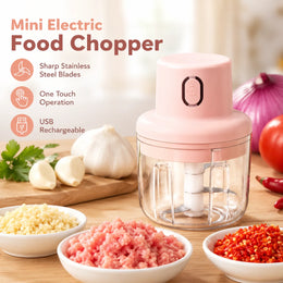 Mini Electric Food Chopper – Wireless Portable Processor for Garlic, Chili & Vegetables