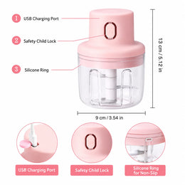 Mini Electric Food Chopper – Wireless Portable Processor for Garlic, Chili & Vegetables