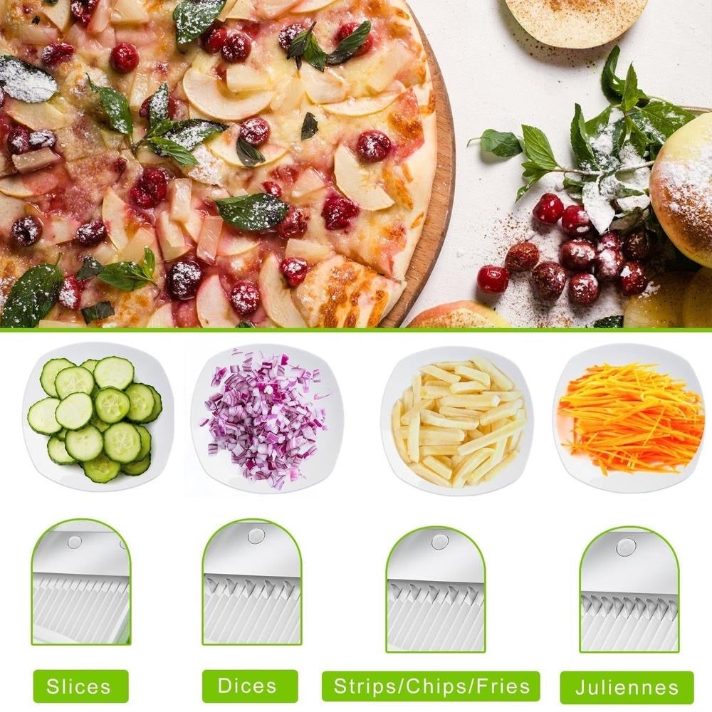 Medoline 5-in-1 Professional Safe Vegetable Slicer & Mandoline Chopper – Adjustable Thickness for Salads, Fries & Veggies | Safe-Slice Technology 🥕🍟