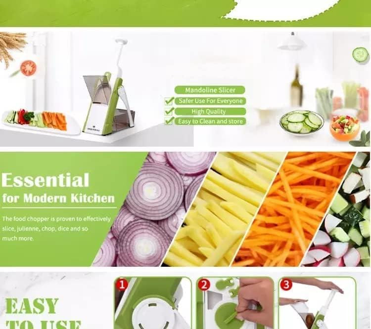 Medoline 5-in-1 Professional Safe Vegetable Slicer & Mandoline Chopper – Adjustable Thickness for Salads, Fries & Veggies | Safe-Slice Technology 🥕🍟
