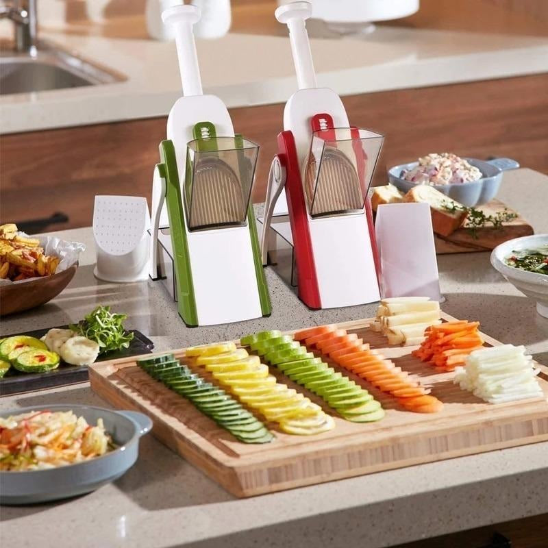 Medoline 5-in-1 Professional Safe Vegetable Slicer & Mandoline Chopper – Adjustable Thickness for Salads, Fries & Veggies | Safe-Slice Technology 🥕🍟