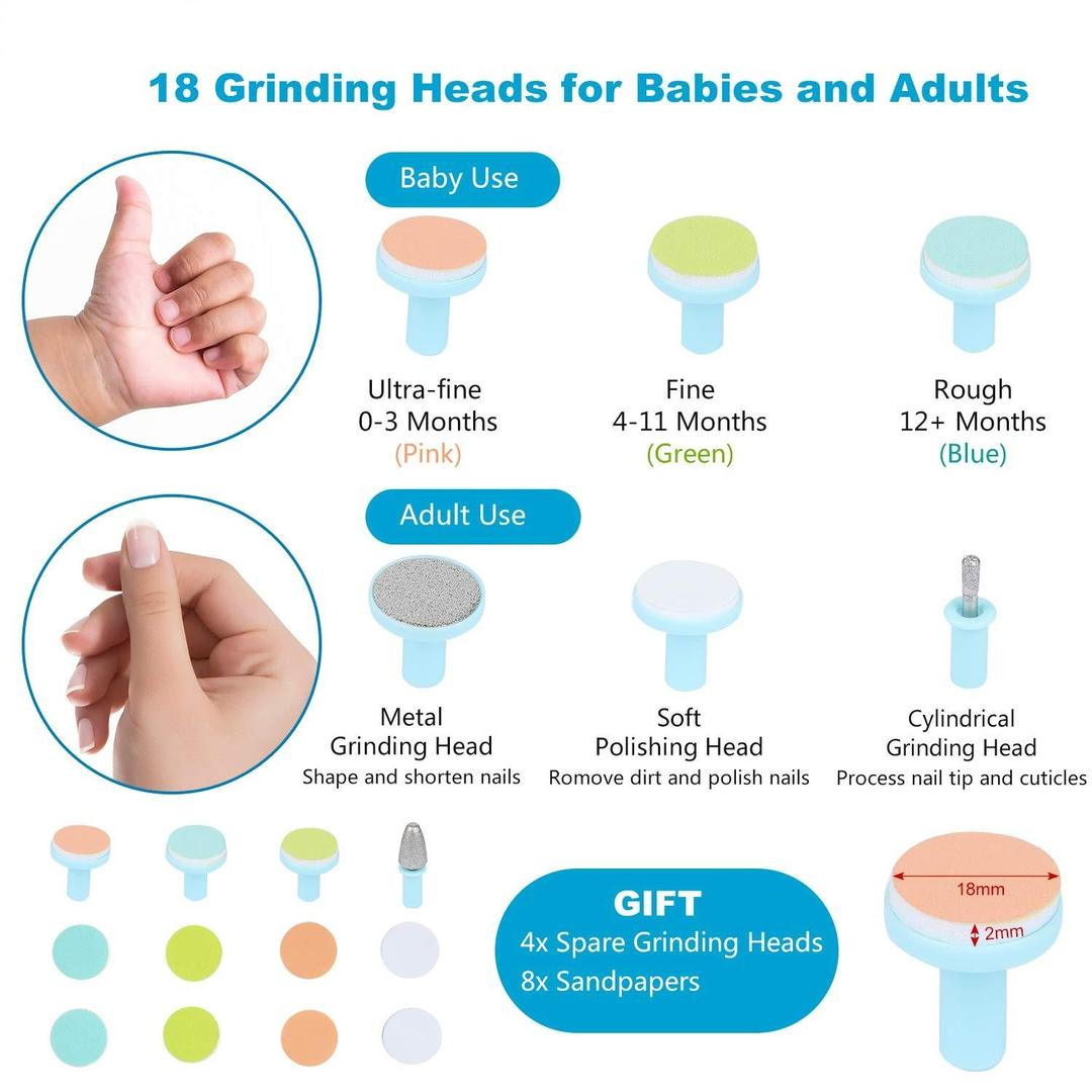 6-in-1 Baby Electric Nail Trimmer | Safe & Silent Grooming Kit 👶