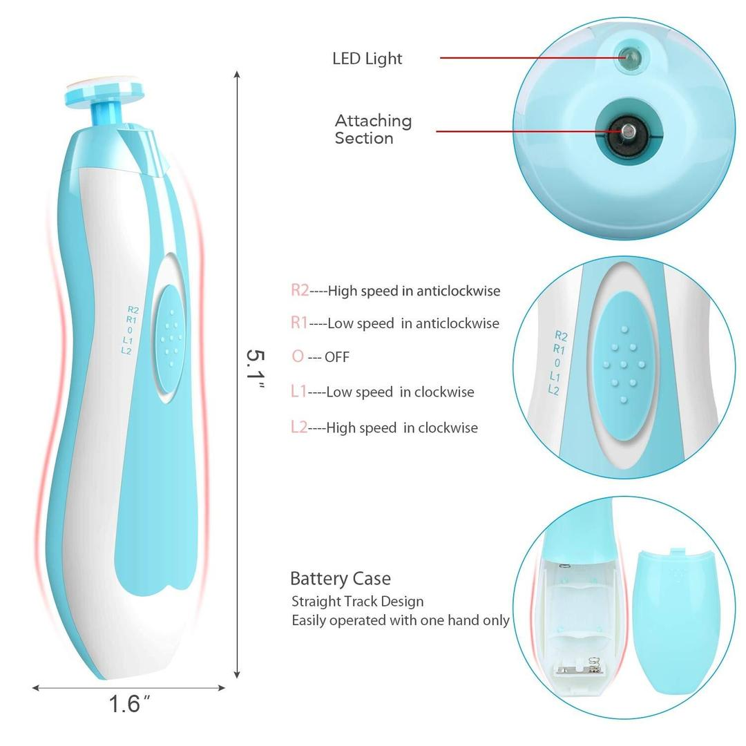 6-in-1 Baby Electric Nail Trimmer | Safe & Silent Grooming Kit 👶