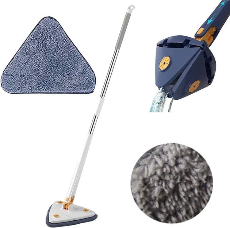 360° Rotatable Adjustable Triangle Cleaning Mop | Long Handle Wall & Ceiling Dust Cleaner