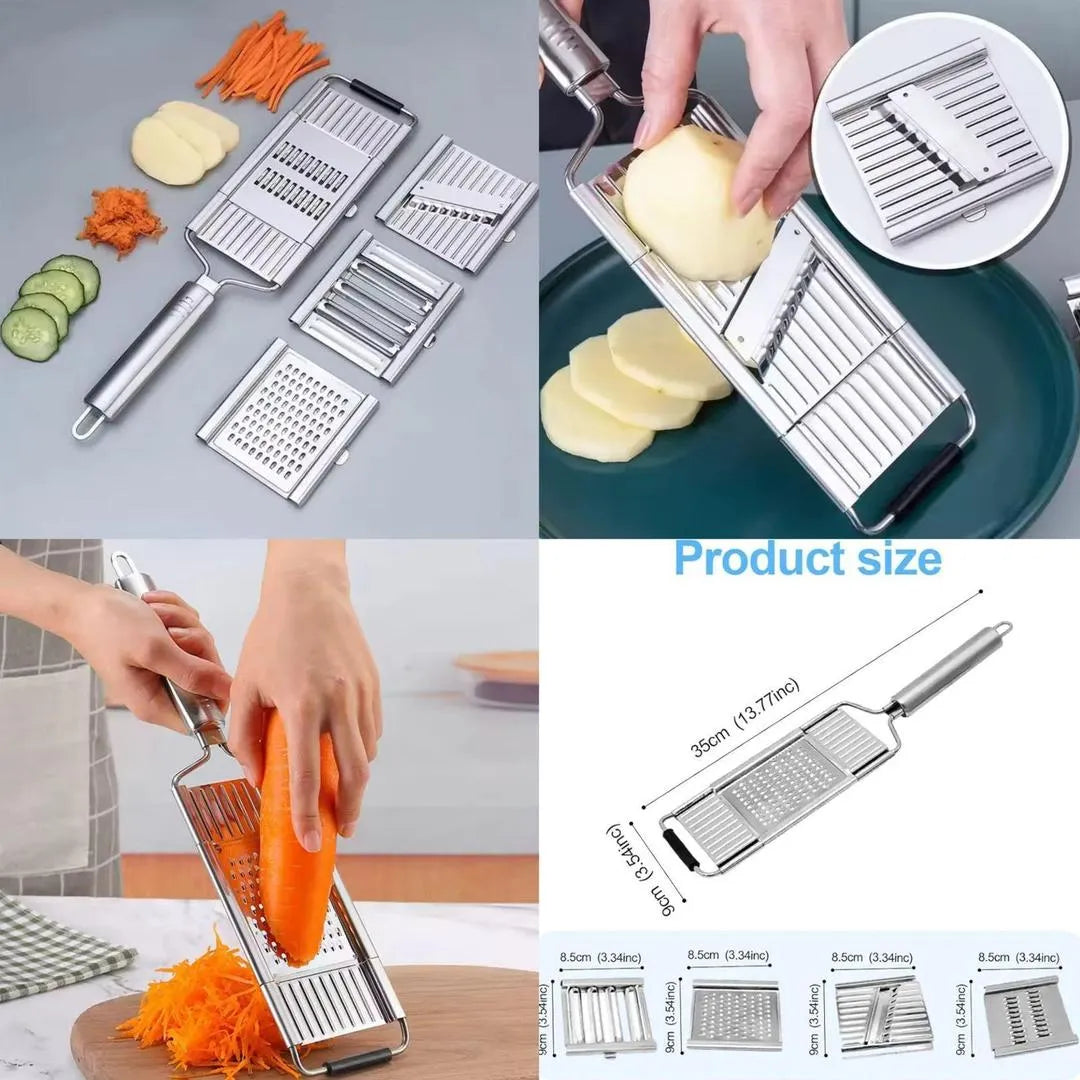 5-In-1 Professional Manual Vegetable Slicer & Cutter – Multi-Functional Onion, Potato & Garlic Dicer with 5 Sharp Stainless Steel Blades