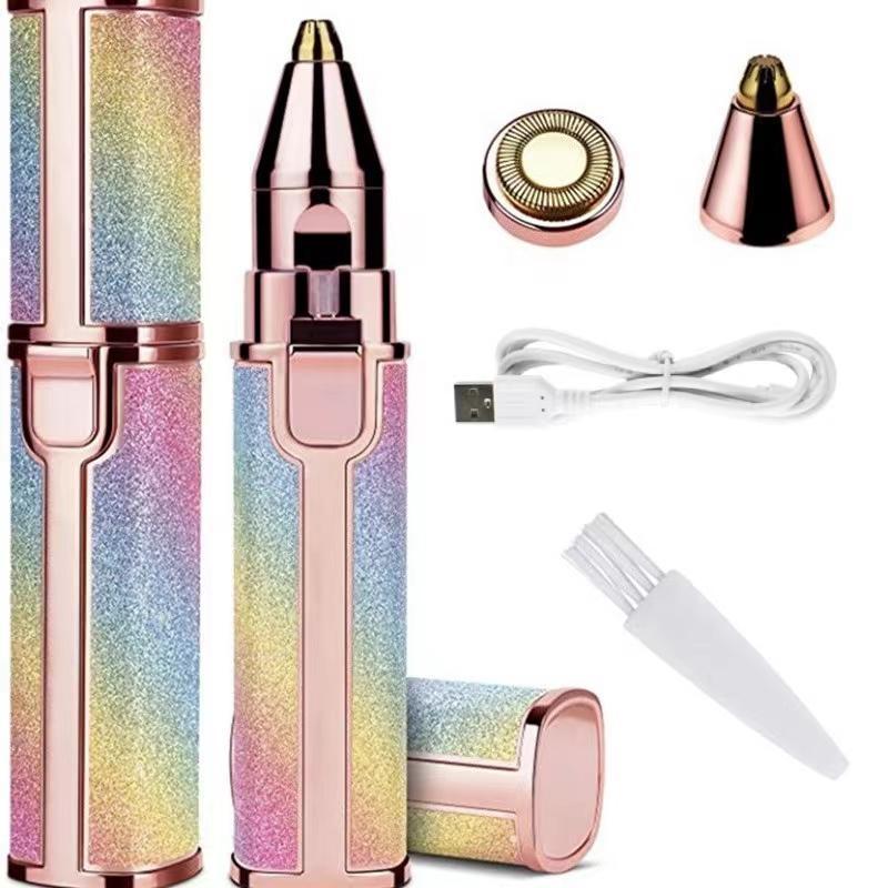 Rechargeable 2-in-1 Eyebrow Trimmer & Facial Shaver - Painless Hair Remover for Women - Original Quality