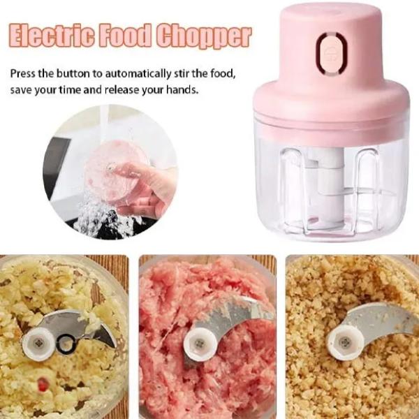 Mini Electric Food Chopper Wireless Garlic Masher for Kitchen