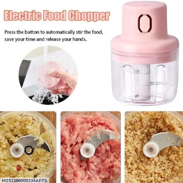 Mini Electric Food Chopper – Wireless Portable Processor for Garlic, Chili & Vegetables